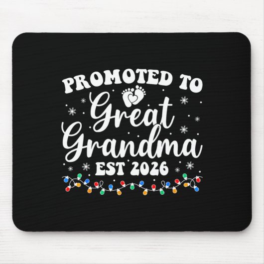 Promoted To Great Grandma Est 2026 First Time New Mousepad (Vorne)