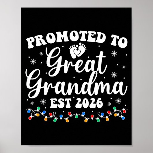 Promoted To Great Grandma Est 2026 First Time New Poster (Vorne)