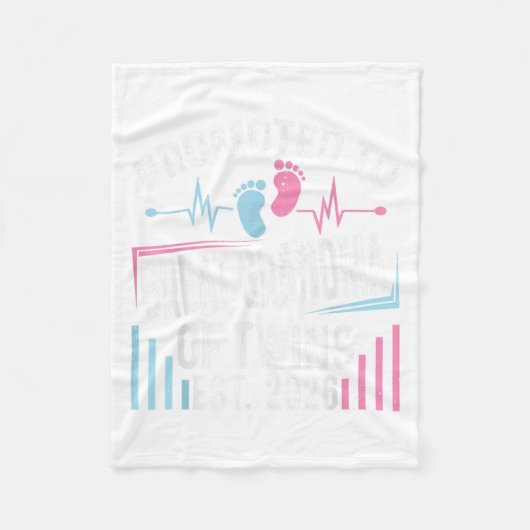 Promoted To Great Grandma Of Twins Est 2026 Baby S Fleecedecke (Vorderseite)