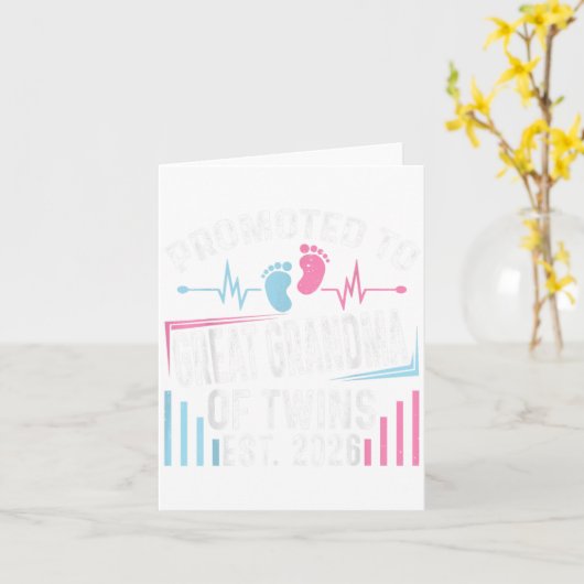 Promoted To Great Grandma Of Twins Est 2026 Baby S Karte (Gelbe Blume)