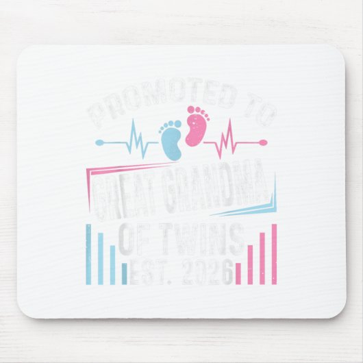 Promoted To Great Grandma Of Twins Est 2026 Baby S Mousepad (Vorne)