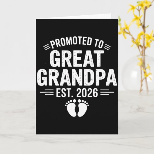 Promoted To Great Grandpa Est. 2026 Funny Soon To Karte (Gelbe Blume)
