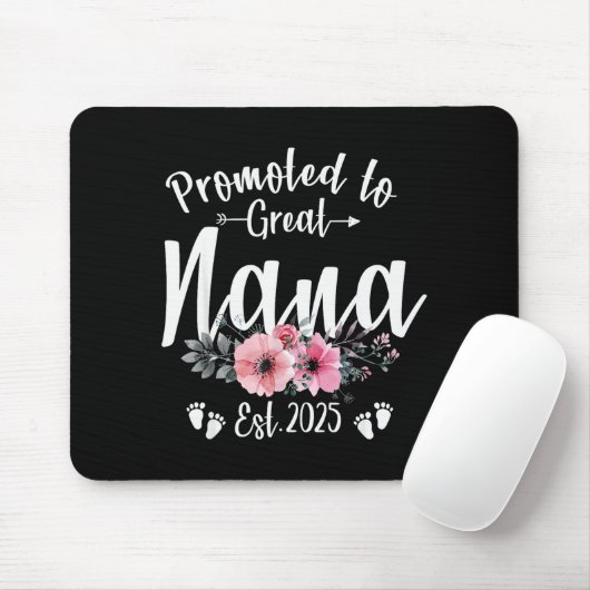 Promoted To Great Nana 2025 Soon To Be Nana Pregna Mousepad (Mit Mouse)