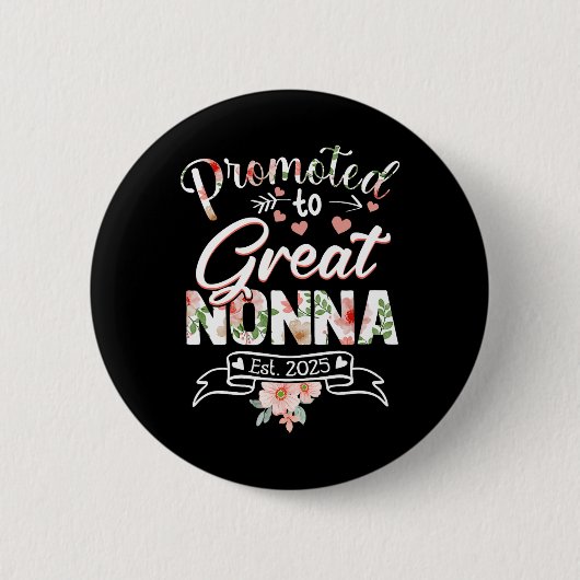 Promoted To Great Nonna Est 2025 First Time New Gr Button (Vorderseite)