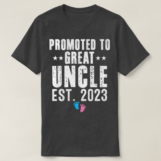 Promoted To Great Uncle 2023 Pregnancy Reveal Pink T-Shirt (Design vorne)