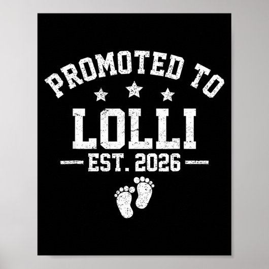 Promoted To Lolli Est 2026 Baby Announcement  Poster (Vorne)