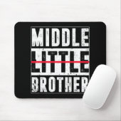 Promoted To Middle Brother Funny New Baby Announce Mousepad (Mit Mouse)