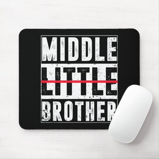 Promoted To Middle Brother Funny New Baby Announce Mousepad (Mit Mouse)