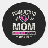Promoted To Mom Again 2026 Expecting Baby Soon To Runder Aufkleber (Vorderseite)