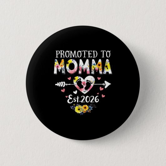 Promoted To Momma 2026 First Time New Grandma Preg Button (Vorderseite)