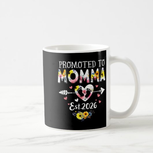 Promoted To Momma 2026 First Time New Grandma Preg Kaffeetasse (Rechts)