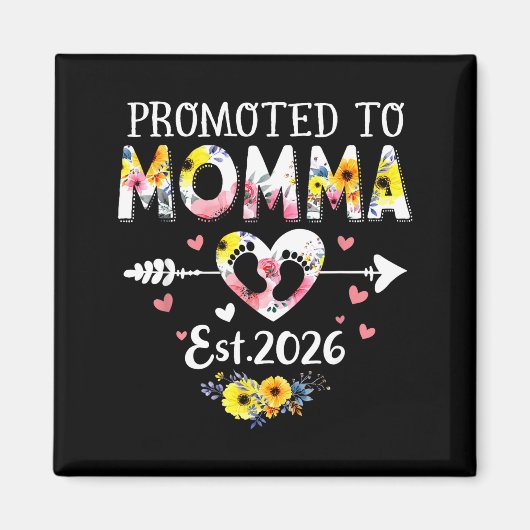 Promoted To Momma 2026 First Time New Grandma Preg Magnet (Vorne)