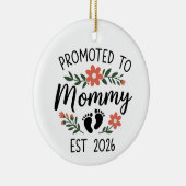 Promoted to Mommy 2026 Funny First Time Pregnancy  Keramik Ornament (Rechts)
