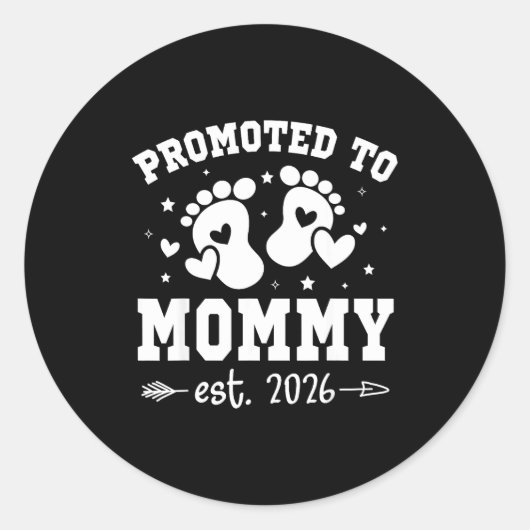 Promoted To Mommy Est 2026 Soon To Be Mom New Moth Runder Aufkleber (Vorderseite)