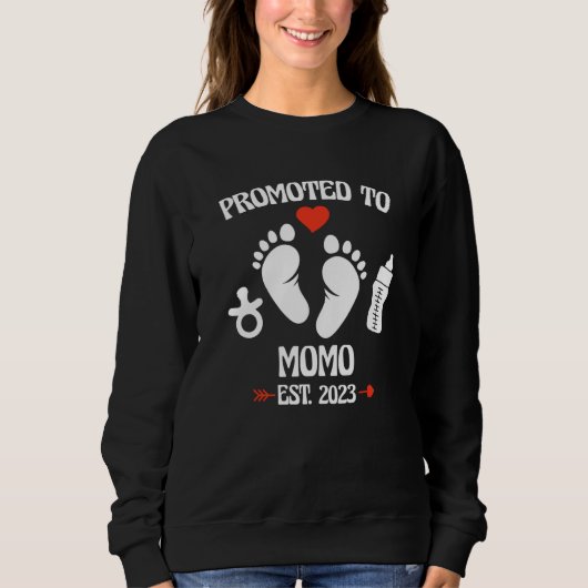 Promoted To Momo 2023 First Time New Grandma Pregn Sweatshirt (Vorderseite)