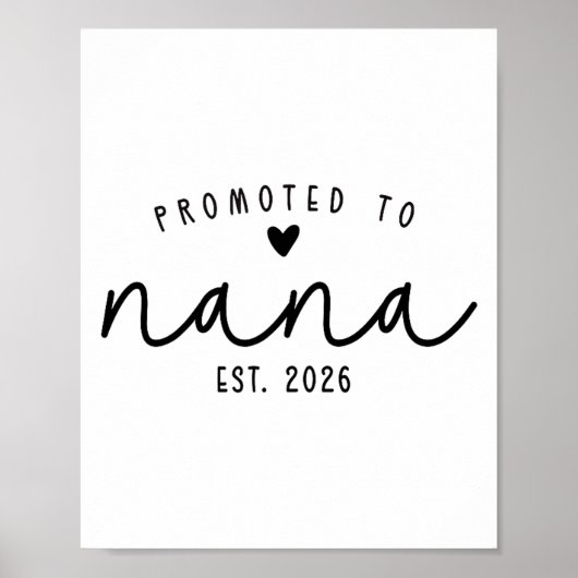 Promoted To Nana Est 2026 New Nana Mothers Day Wom Poster (Vorne)
