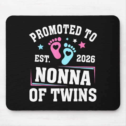 Promoted To Nonna Est 2026 Of Twins Gender Reveal  Mousepad (Vorne)