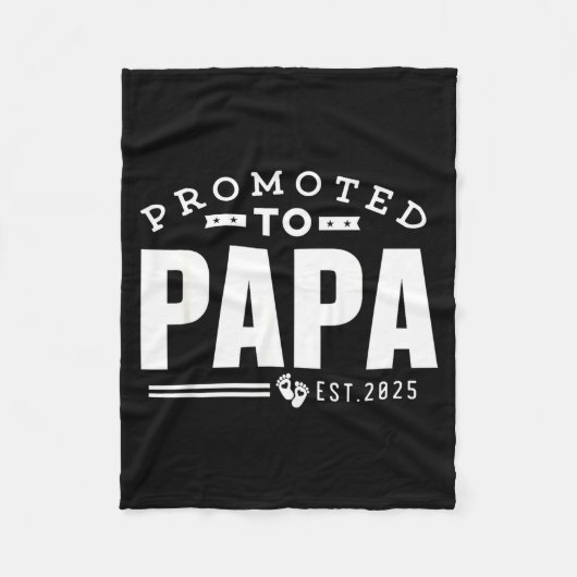 Promoted To Papa 2025 New 1st First Time Papa Dad Fleecedecke (Vorderseite)