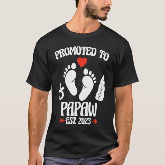 Promoted To Papaw 2023 First Time New Grandpa Preg T-Shirt (Vorderseite)