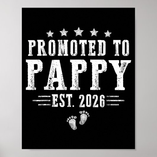 Promoted To Pappy Est.2026 Father's Day First Time Poster (Vorne)