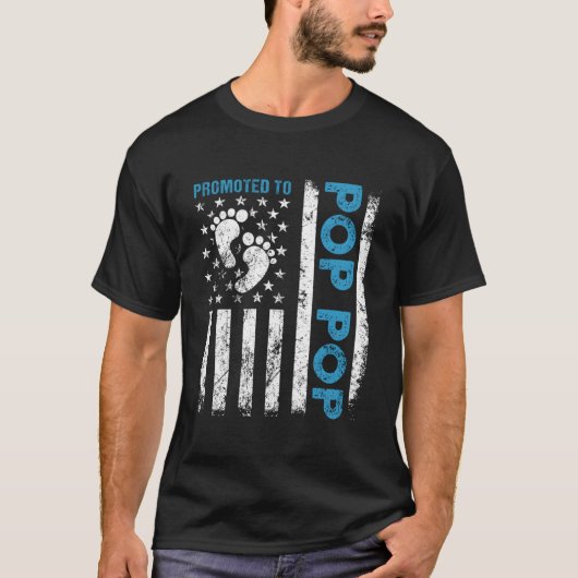 Promoted To Pop Pop Usa Flag Father'S Day First Ti T-Shirt (Vorderseite)