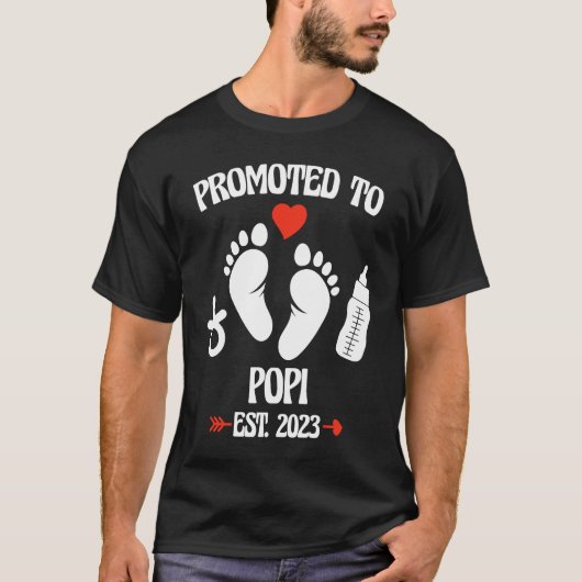 Promoted To Popi 2023 First Time New Grandpa Pregn T-Shirt (Vorderseite)
