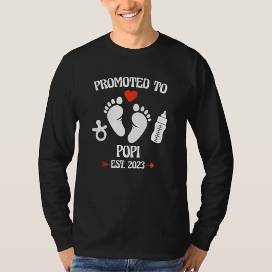 Promoted To Popi 2023 First Time New Grandpa Pregn T-Shirt (Vorderseite)