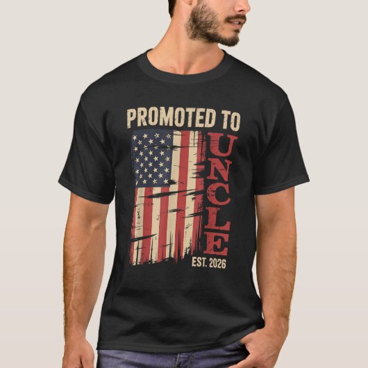 Promoted To Uncle Est 2026 New Family Member USA F T-Shirt (Vorderseite)