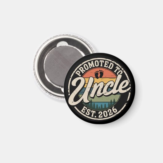 Promoted To Uncle Est 2026 Pregnancy Announcement Magnet (Vorderseite/Rückseite)