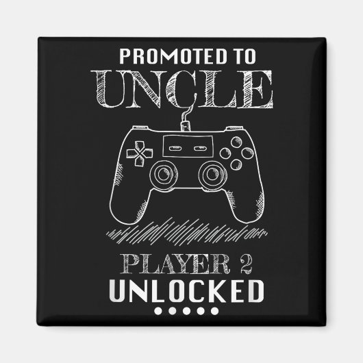 Promoted To Uncle Player 2 Unlock Shirt New Uncle  Magnet (Vorne)