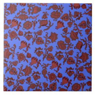 Promotion Blumen Boho Chic Floral Boho Blau Fliese