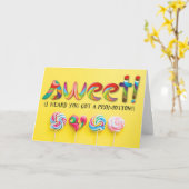 Promotion Gratulationen with Candy and Lollipops Karte (Gelbe Blume)