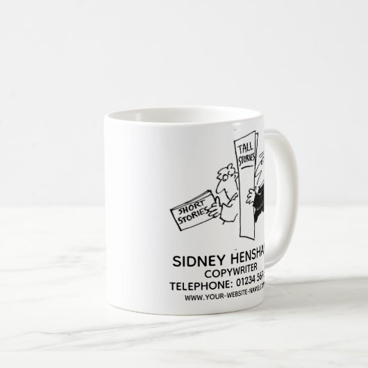 Promotion-Kaffee-Tasse für Copywriter Kaffeetasse (VorderseiteRechts)