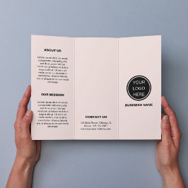 Promotion Marketing Logo Rosa Trifold Broschüre