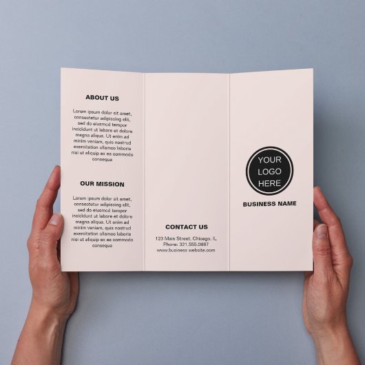 Promotion Marketing Logo Rosa Trifold Broschüre