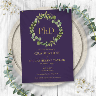 Promotion Purple Garland Abschlussfeier Einladung