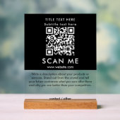Promotion Scan Me QR Code Black & White Business Acrylschild (Neutral)