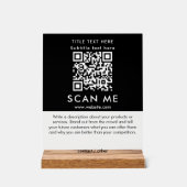 Promotion Scan Me QR Code Black & White Business Acrylschild (Vorderseite)