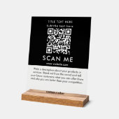 Promotion Scan Me QR Code Black & White Business Acrylschild (Winkel)