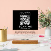 Promotion Scan Me QR Code Black & White Business Acrylschild (Hochzeit)
