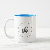 Promotional Brand Company Logo Light Blue & White Zweifarbige Tasse (Links)