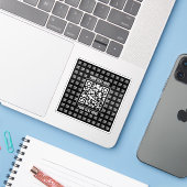 Promotional QR code (editable) plus Logo Pattern Aufkleber (Laptop mit iPhone)