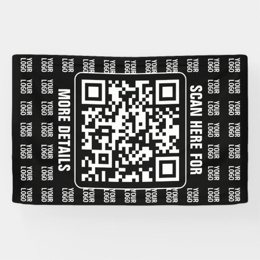 Promotional QR code (editable) plus Logo Pattern Banner (Horizontal)
