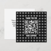 Promotional QR code (editable) plus Logo Pattern Dankeskarte (Vorne/Hinten)