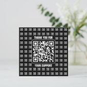 Promotional QR code (editable) plus Logo Pattern Dankeskarte (Stehend Vorderseite)