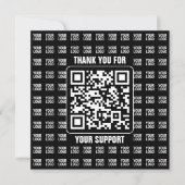 Promotional QR code (editable) plus Logo Pattern Dankeskarte (Vorderseite)