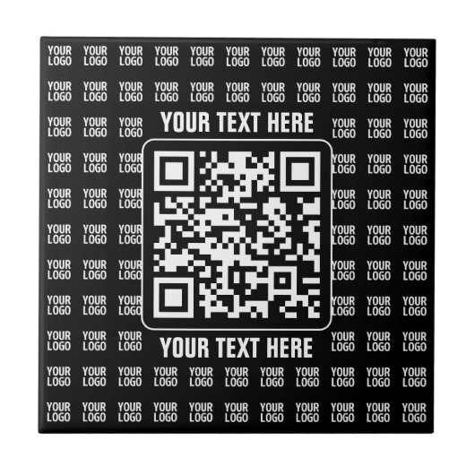 Promotional QR code (editable) plus Logo Pattern Fliese (Vorderseite)