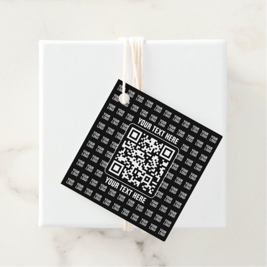 Promotional QR code (editable) plus Logo Pattern Geschenkanhänger (Beispiel)