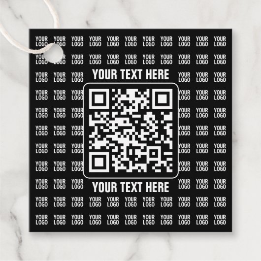 Promotional QR code (editable) plus Logo Pattern Geschenkanhänger (Vorderseite)
