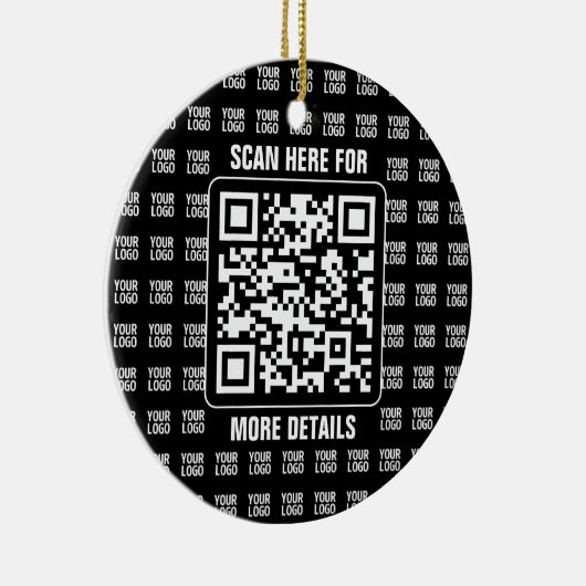 Promotional QR code (editable) plus Logo Pattern Keramik Ornament (Rechts)